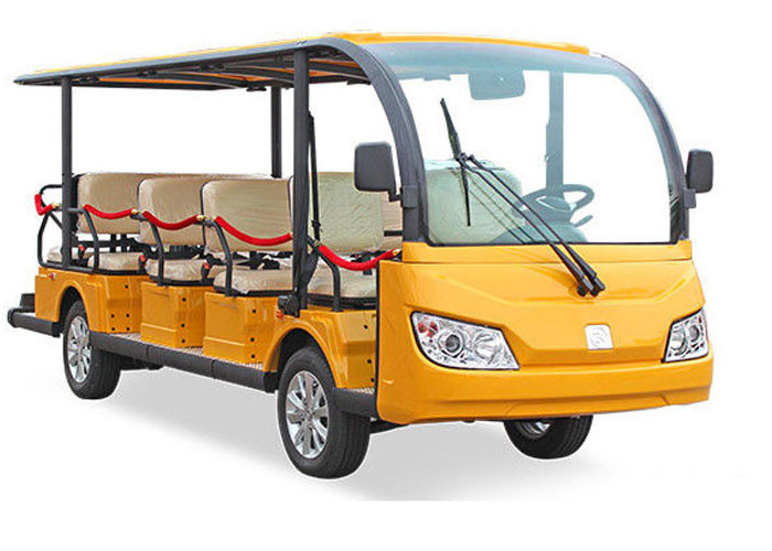 Mini Electric Tourist Bus With Four Wheels Hydraulic Braking System