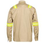 Khaki Reflective FR Welding Shirt 100% Cotton CAT2 ATPV