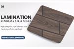 Wood Grain Pvc Film Decorative Stainless Steel Sheet Lamination SS Plates