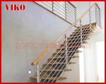 Steel Cable Stair VK86SC Wooden Handrail Treed American Oak Carbon Steel Powder
