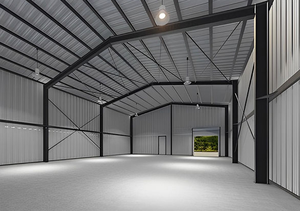 Customized Prefab Steel Warehouse Construction , Prefabricated Metal Storage Buildings