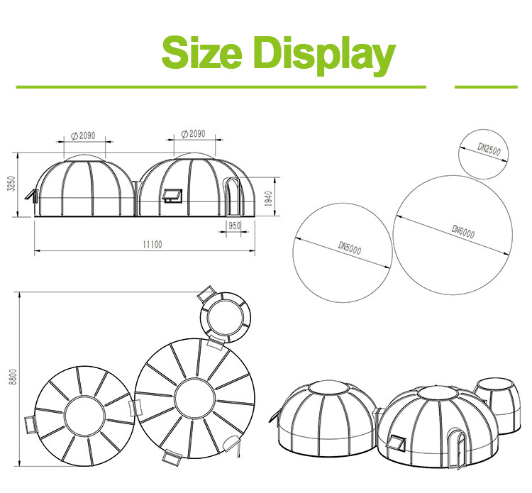 Simple Installation Hotel Dome Tent