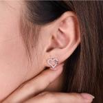 Platinum Moissanite Stud Earrings 1 Ct Diamond Anniversary Jewelry