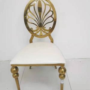Quality Elegant Luxury Gold Stainless Steel Wedding Chair OEM W50xD65xH92cm wholesale