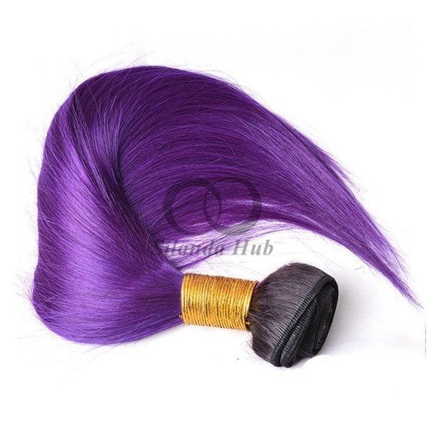 #T1B/Purple Straight Remy Human Hair Bundles Sew In Weave Bundles Brazilian Bundle Deals