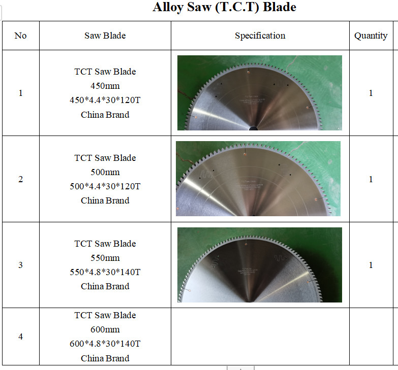 500mm 550mm 600mm Window Door Machine Accessories Pcd Saw Blade TCT Cutting