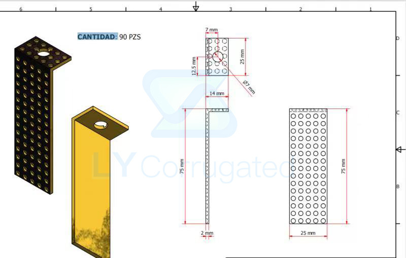 Gold Flexo Printing Machine Parts 106*40*2 Positioning Copper