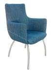 Fabric Upholstered Stainless Dining Chair Livingroom Chair Armrest Chair Leisure