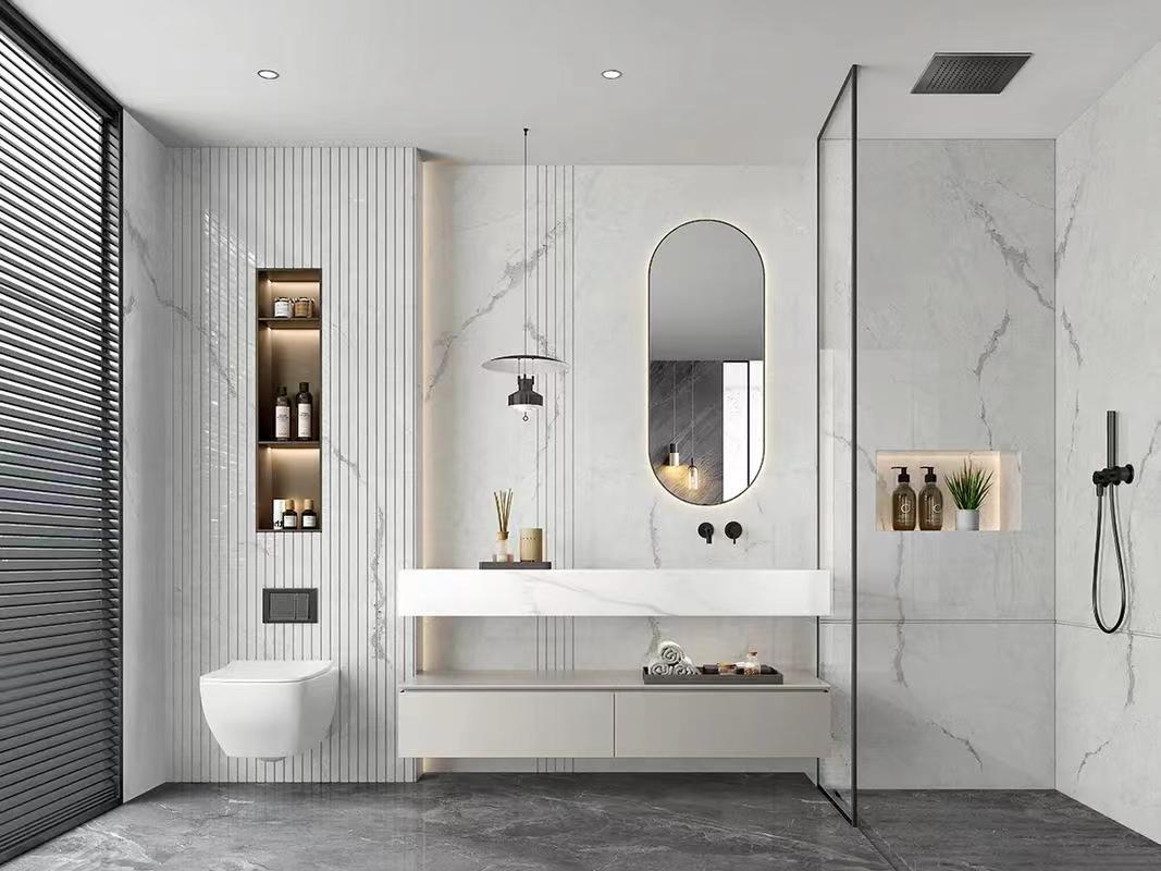 Mirror Included Yes Wall Mounted MDF Vanity Bathroom Cabinet with Acrylic Door Panel