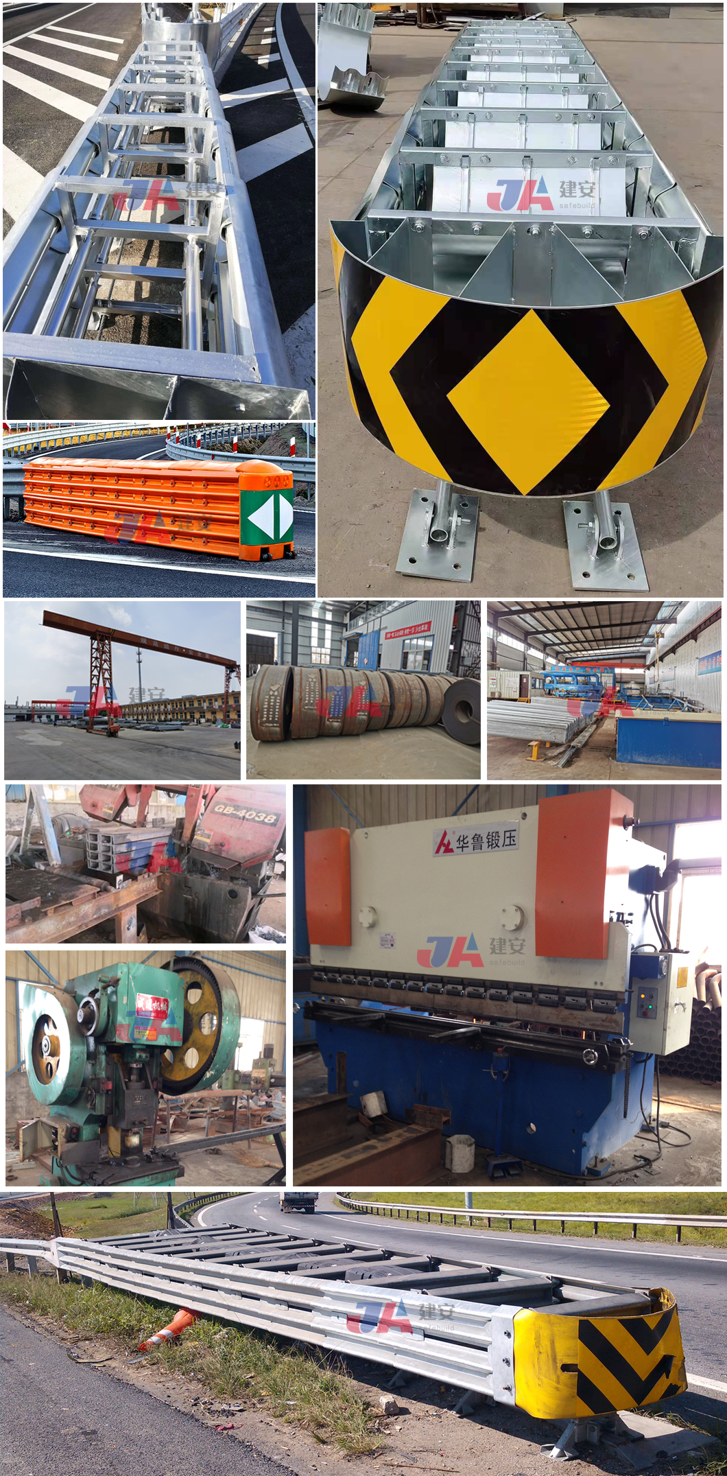 Galvanized Powder Coated Anti Corrosion Highway Crash Cushions Barrier Guardrail
