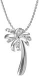 Nautical Pave Cubic Zirconia CZ Tropical Beach Vacation Palm Tree Necklace
