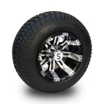 205/50-10 DOT Low Profile Street Tires And 10 Inch Golf Cart Machined/Glossy