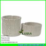 LDKZ-033 Pure color storage basket hand knitted home storage basket large