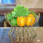 25*22*16CM Laser Engraving Logo Black Baking European Iron Art Fruit Basket
