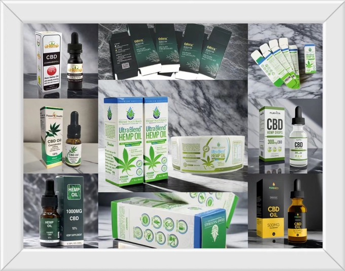 Custom Paper Box For Cbd Oil Drops Packaging With 10ml Dropper Bottles 0