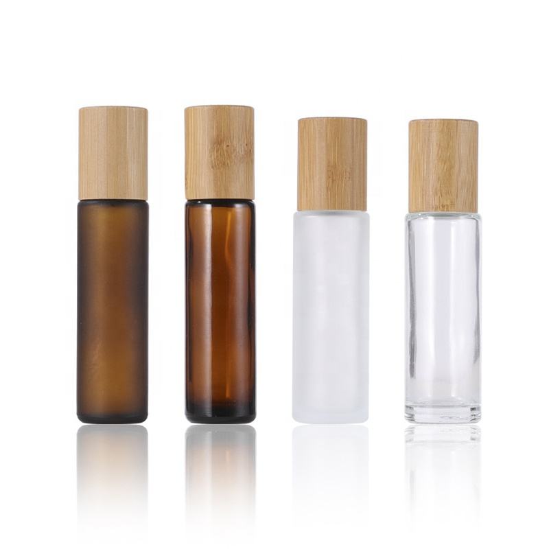 Frosted Glass Cosmetic Body Perfume Oil Roll On Bottle With Twist Up Caps