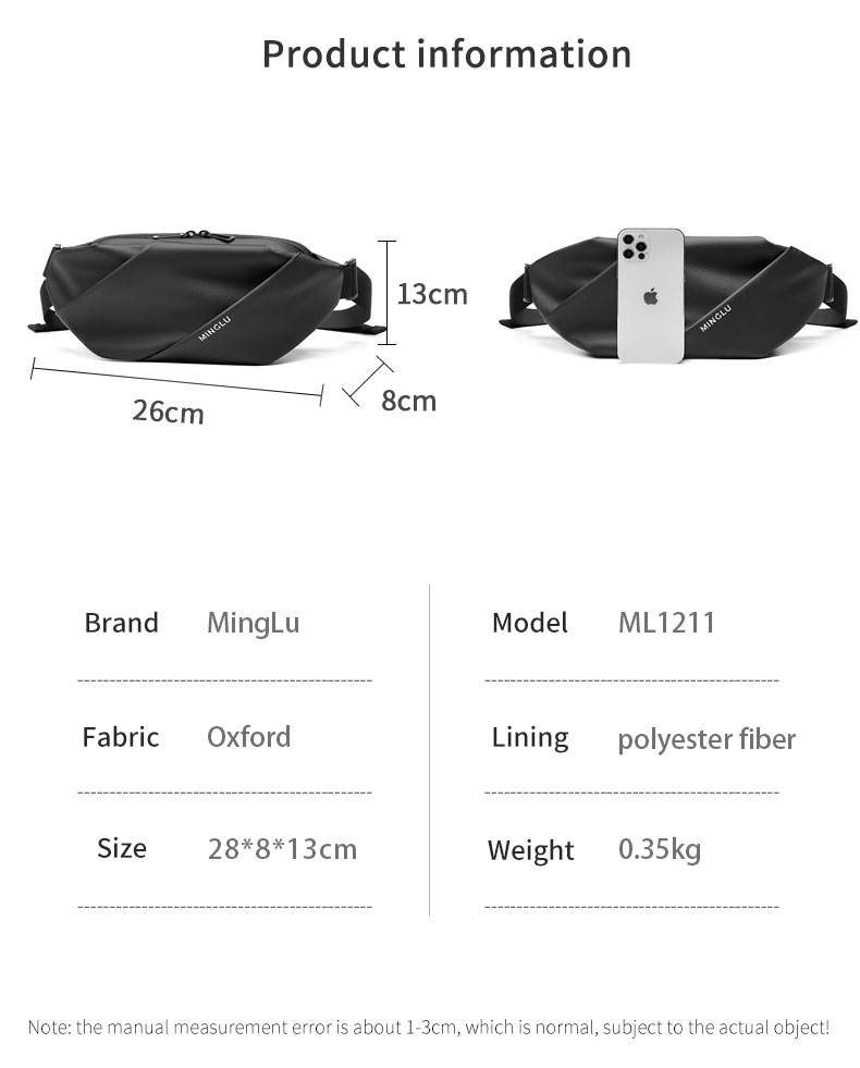 Factory new design wholesale stylish waterproof korean style men crossbody bags sling custom sling bag men sling bag