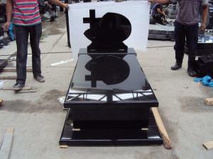 Quality Absolute Black Granite Memorial Headstones Retangular Upright / Other Shape wholesale