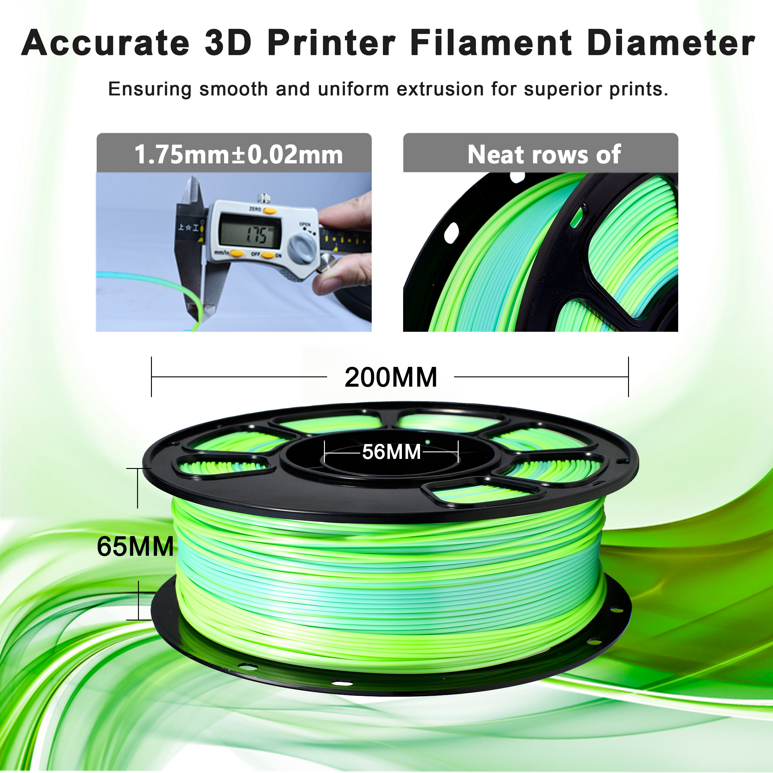 iBOSS PLA+ High Strength Filament 1000g Gradient Blue Green Filament 1.75MM 3d Printing Filament