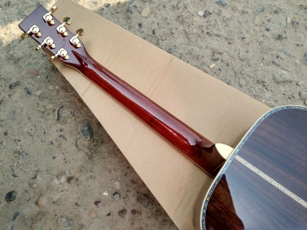 41" D45e Style Ebony Fretboard Top Quality AAA Solid Top Acoustic Electric Guitar