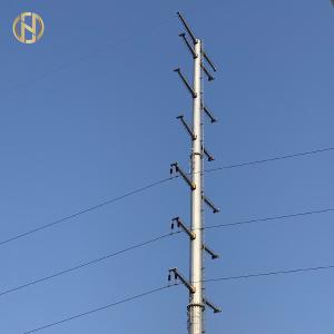 Quality Galvanised Electric Power Pole 35m Height Good Earthquake Resistance wholesale