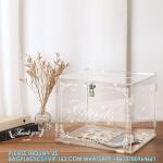 Acrylic Wedding Card Box Money Post Gift Box Holder, Clear Card Box Large Letter