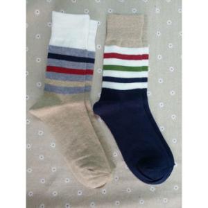 Quality Custom logo knitting classic colorful stripes Cotton crew socks wholesale