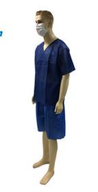 Quality Non Toxic V Neck Disposable Patient Gowns Nonwoven Material With Tie Waist wholesale