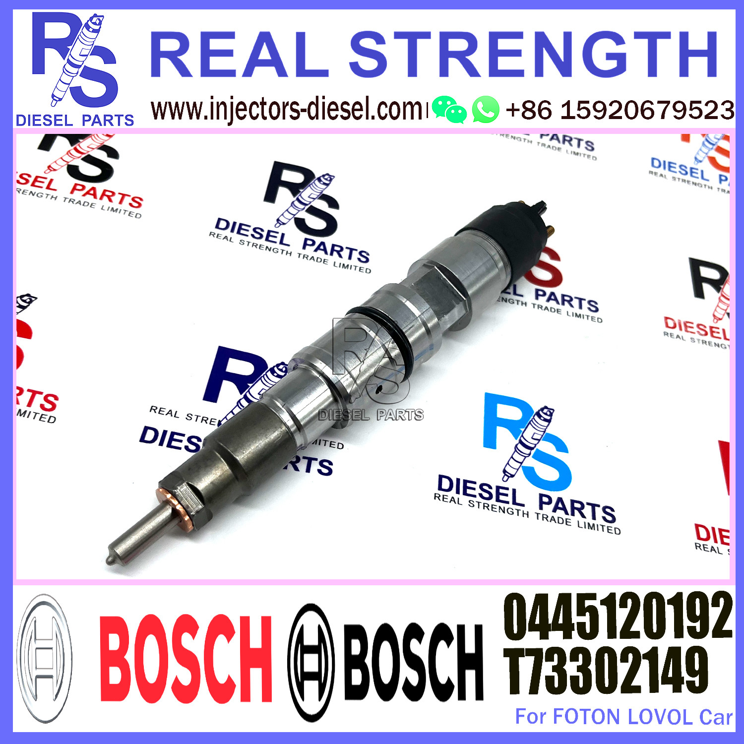 BOSCH Common Rail Injector Assembly 0445120192 T73302149 for FOTON LOVL engine