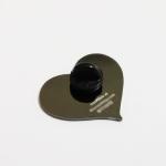 Heart Shape Semi Cloisonne Lapel Pins Cancer Care Organization Gun Metal Finish