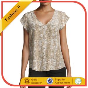 Quality Leopard-Print Short-Sleeve Top wholesale