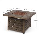Square 50,000 BTU Iron Outdoor Propane Fire Pit Garden Patio Furniture