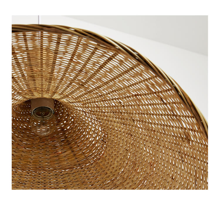Creative Rattan Pendant Light Big Straw Hat Style 3500K Warm White CCT