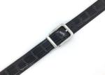 Men Reversible Buckle Belt Croc Pattern Leather , Curved Dress Strap