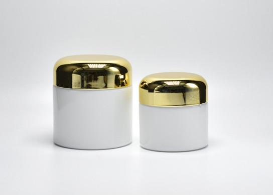 JG-AD(2), 15ml 50ml 100ml cylinderic opal white glass cosmetic jars with dome