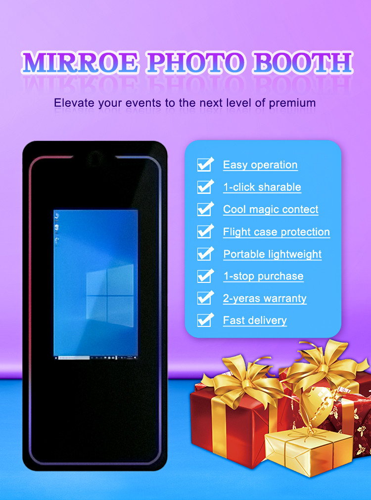 Lcd Signage Selfie Mirror Photo Booth Interactive Mirror Wedding Photo Booth 40 Inch