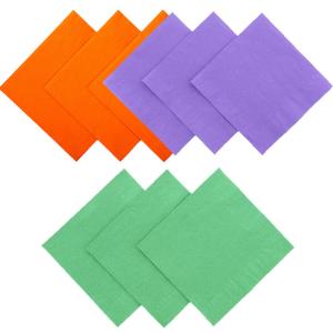 Quality 50-80gsm/M2 Orange Dinner Napkins , 1/4FLD Christmas Paper Serviettes wholesale