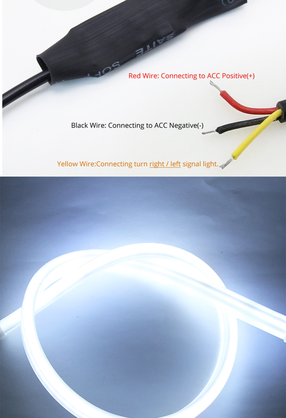 Soft Sequential Vehicle DRL 12v Led Daytime Running Lights 6500K 10W