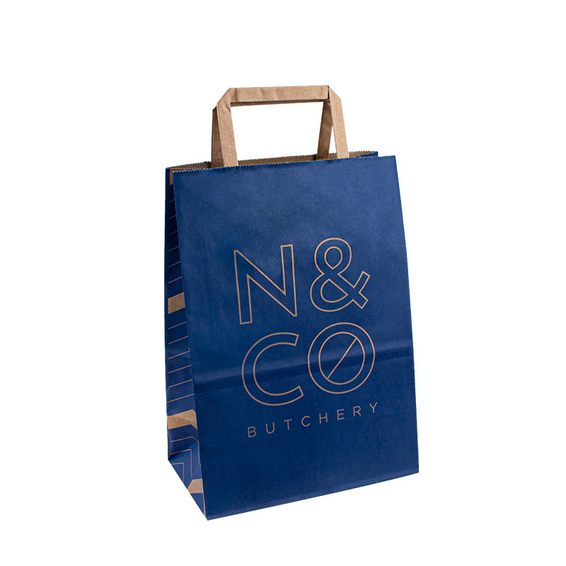Kraft Paper Twist Handle Bags With CMYK / Pantone / 8 Color Flexo Printing
