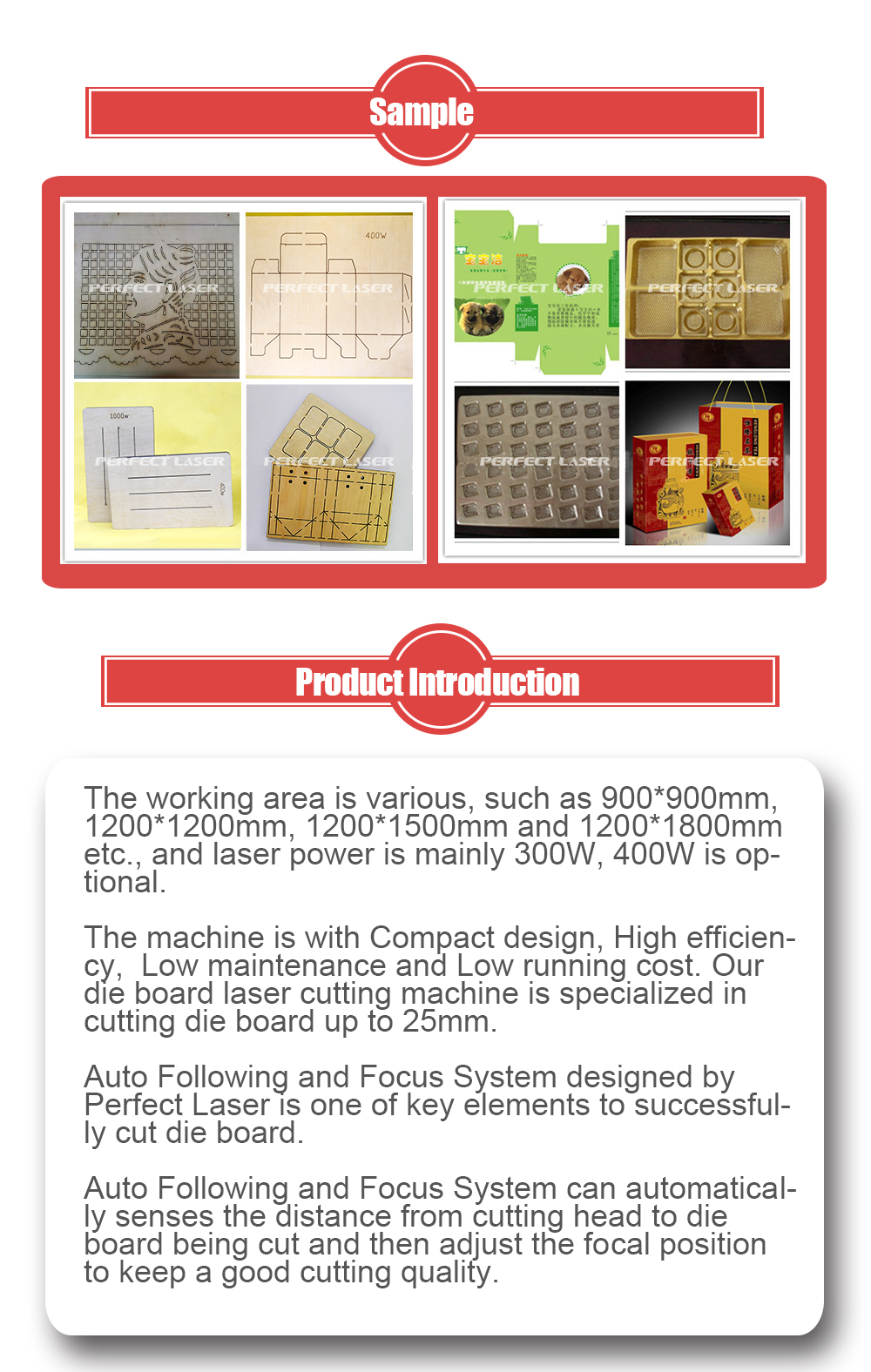 18mm Die board Laser Cutting Machine for Wood , MDF, Bamboo , Acrylic , Plastic