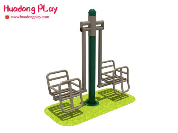 Children Playing Outdoor Fitness Equipment , Residential Two Kids Toddler