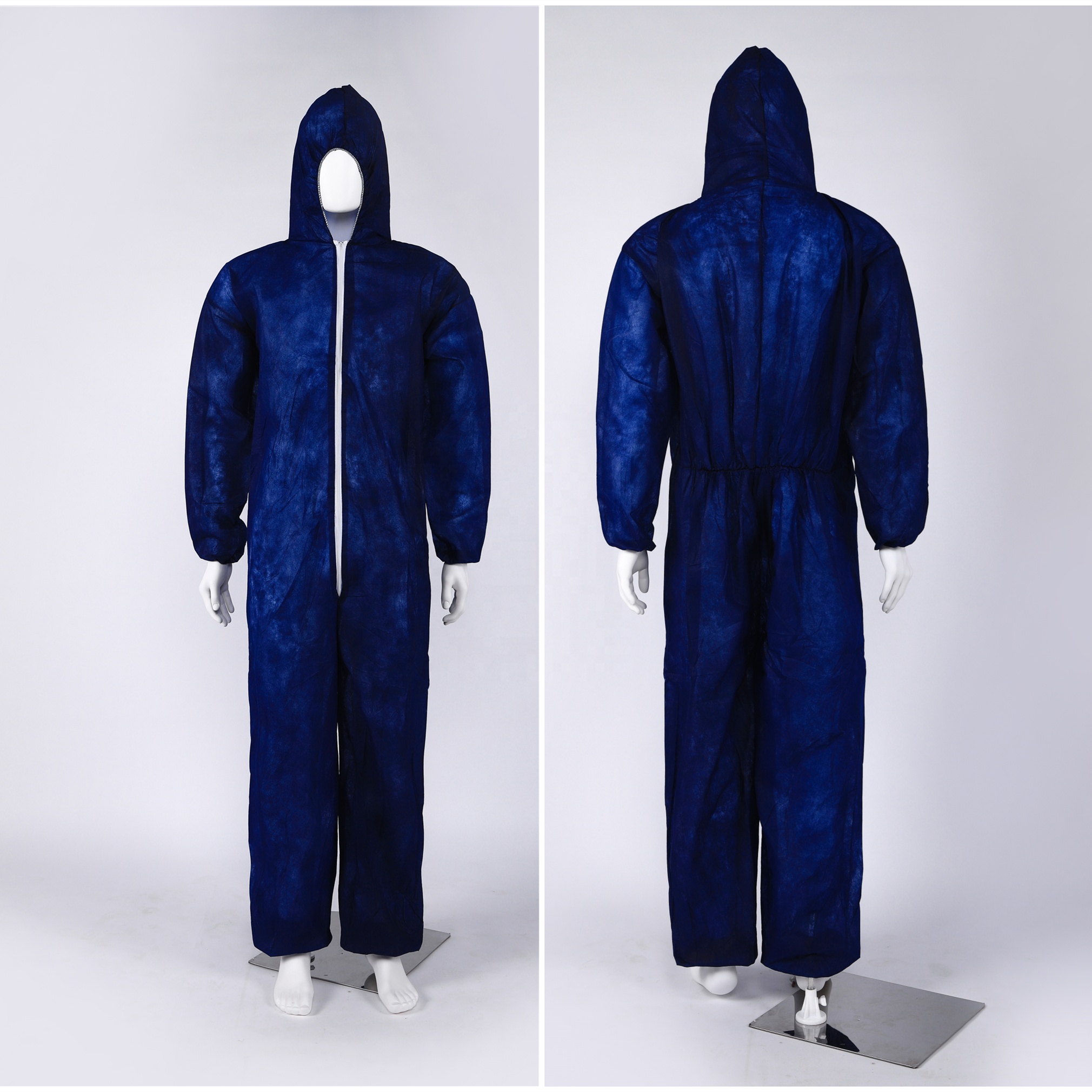 PP SMS Disposable Protective Coverall Men Womens Insulated Coveralls With Hood