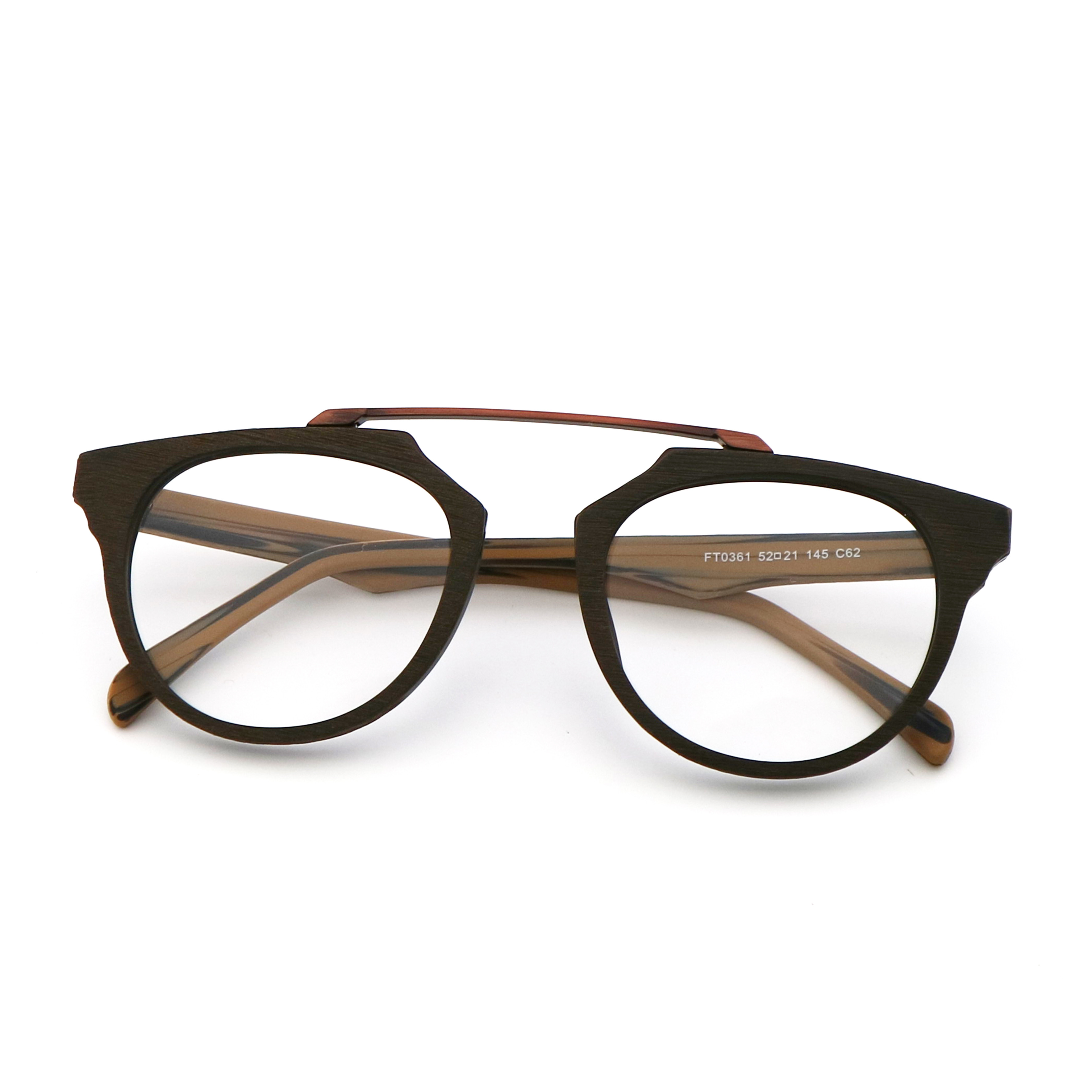 Vintage Manual Wood Grain Acetate Optical Glasses Frame MR 0361