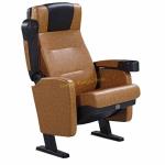 High - End Faux Leather PP Panel Movable Arm Cinema Theater Seats Reclined Back
