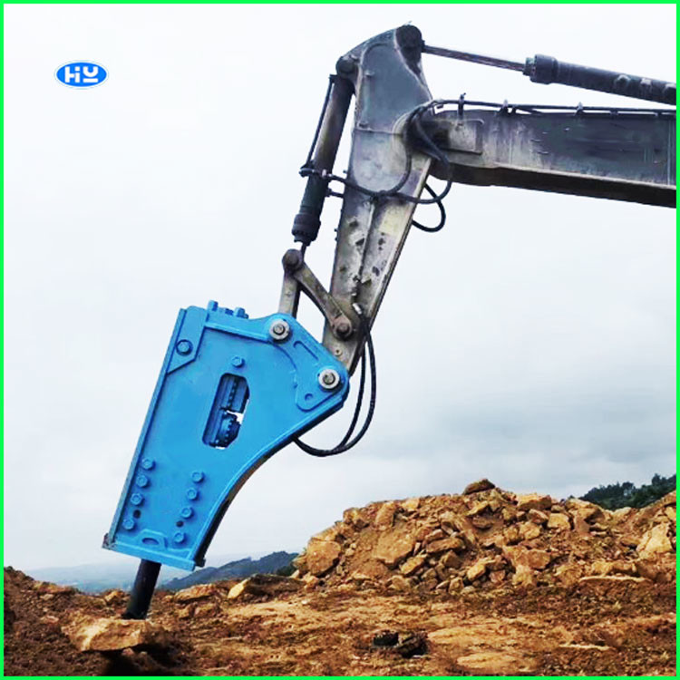 100mm Chisels 40Cr Hydraulic Excavator Breaker 0.75 Inch Hose Impact Rock Breaker