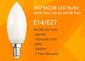 Quality MCOB 4W Dimmable C35 E14 LED Bulbs, 40W Incandescent Bulbs Equivalent, Candelabra Bulbs, 440lm, 180° Beam Angle, Warm Wh wholesale