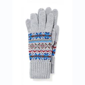 Quality 50 % Merino Wool 50 % Cotton Knitted Womens Ski Gloves Warm Fairisle Pattern wholesale
