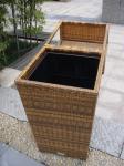 Outdoor Rattan Furniture Trash Bin For Park / Bistro / Riverside