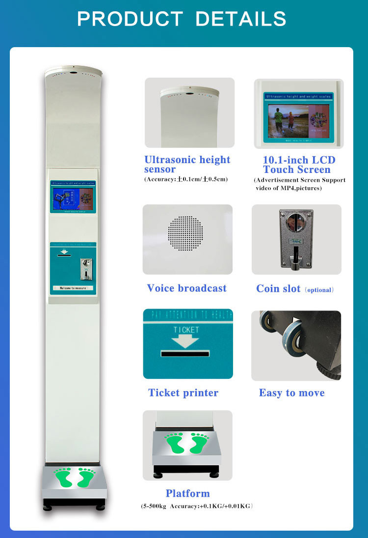 Wifi Interconnection Human Electronic Height And Weight Machine Smart Voice Broadcast