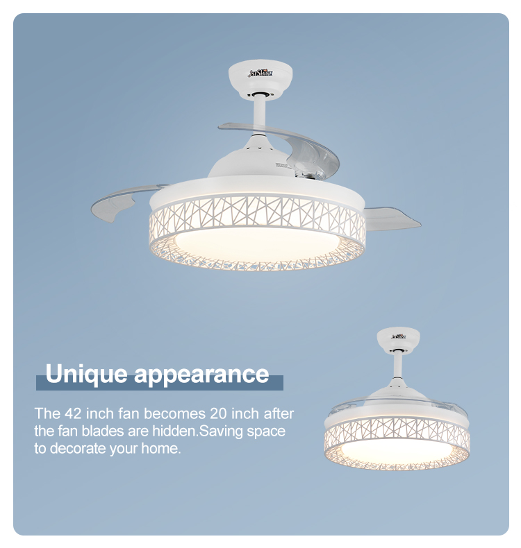 Remote Control 1stshine Minimalist Fashion Ceiling Fan Light with 42 Inch Plastic Blades